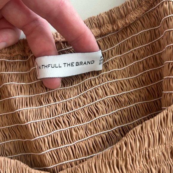 Faithfull the Brand Tan Maxi Dress with Puff Sleeves - Picture 4 of 5